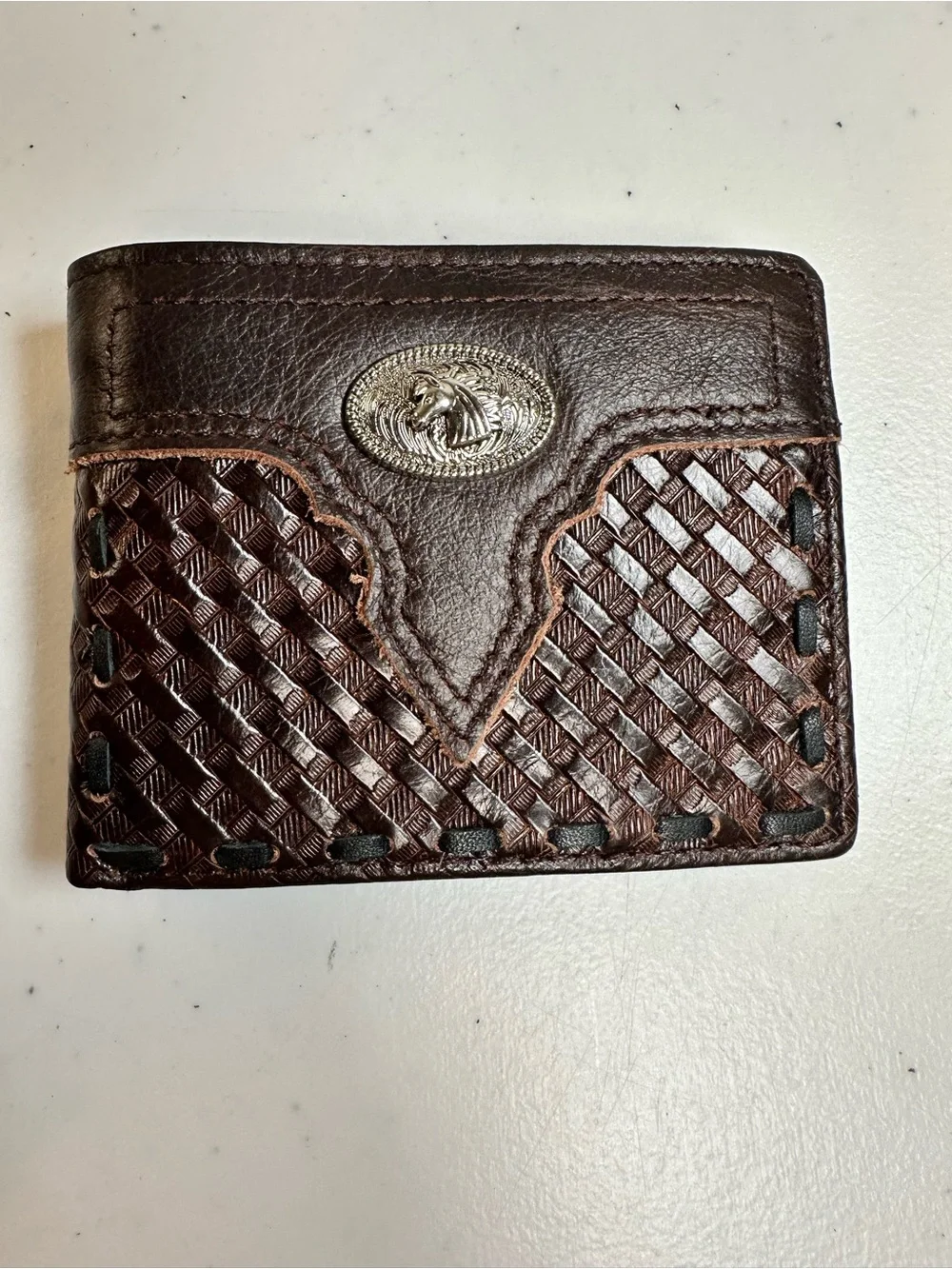 NWT Texas West Premium Genuine Leather  row  Western Tri-Fold Men’s Wallet